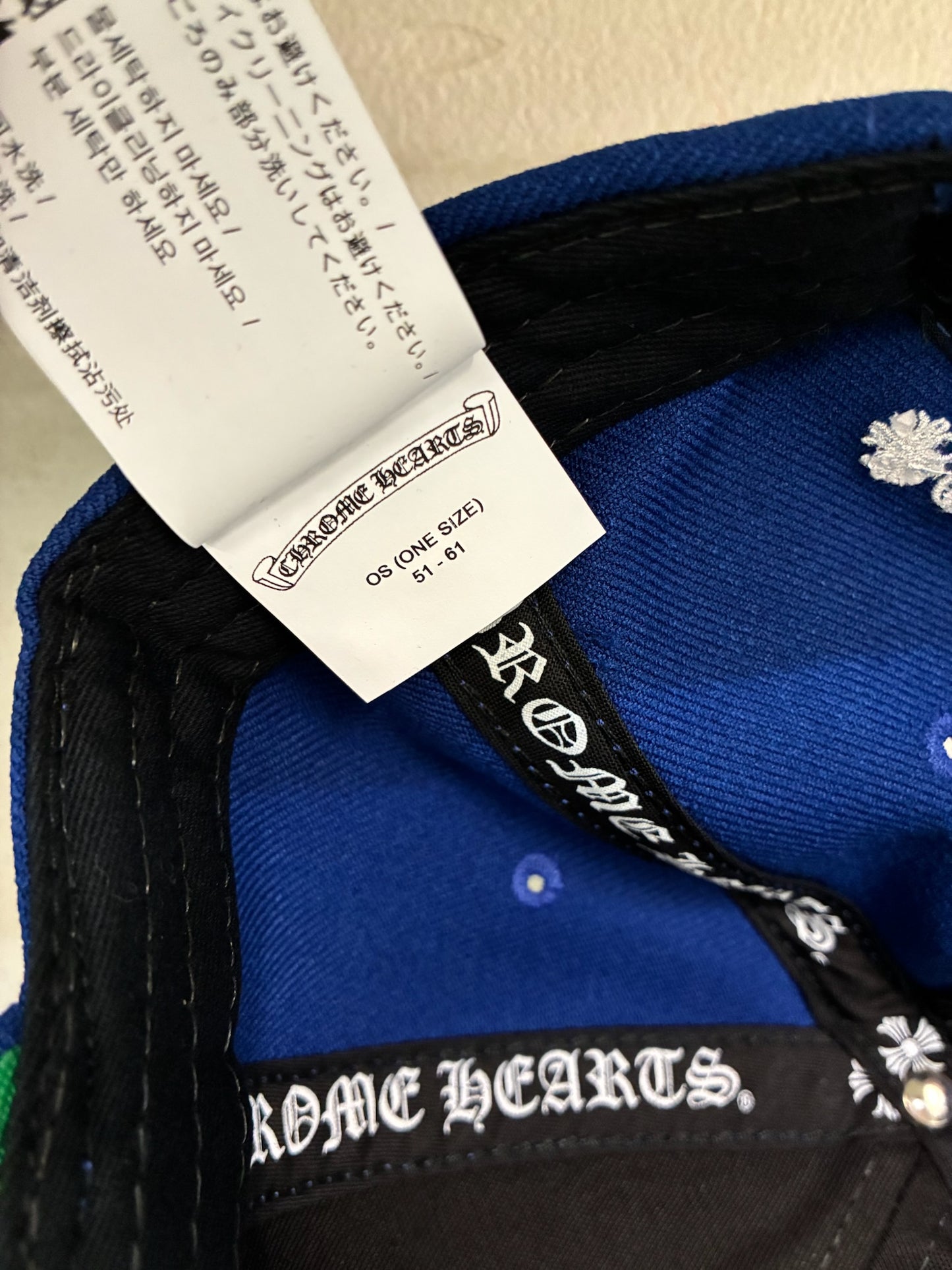 Chrome Hearts Embroidered CH Logo Baseball Hat Royal Blue