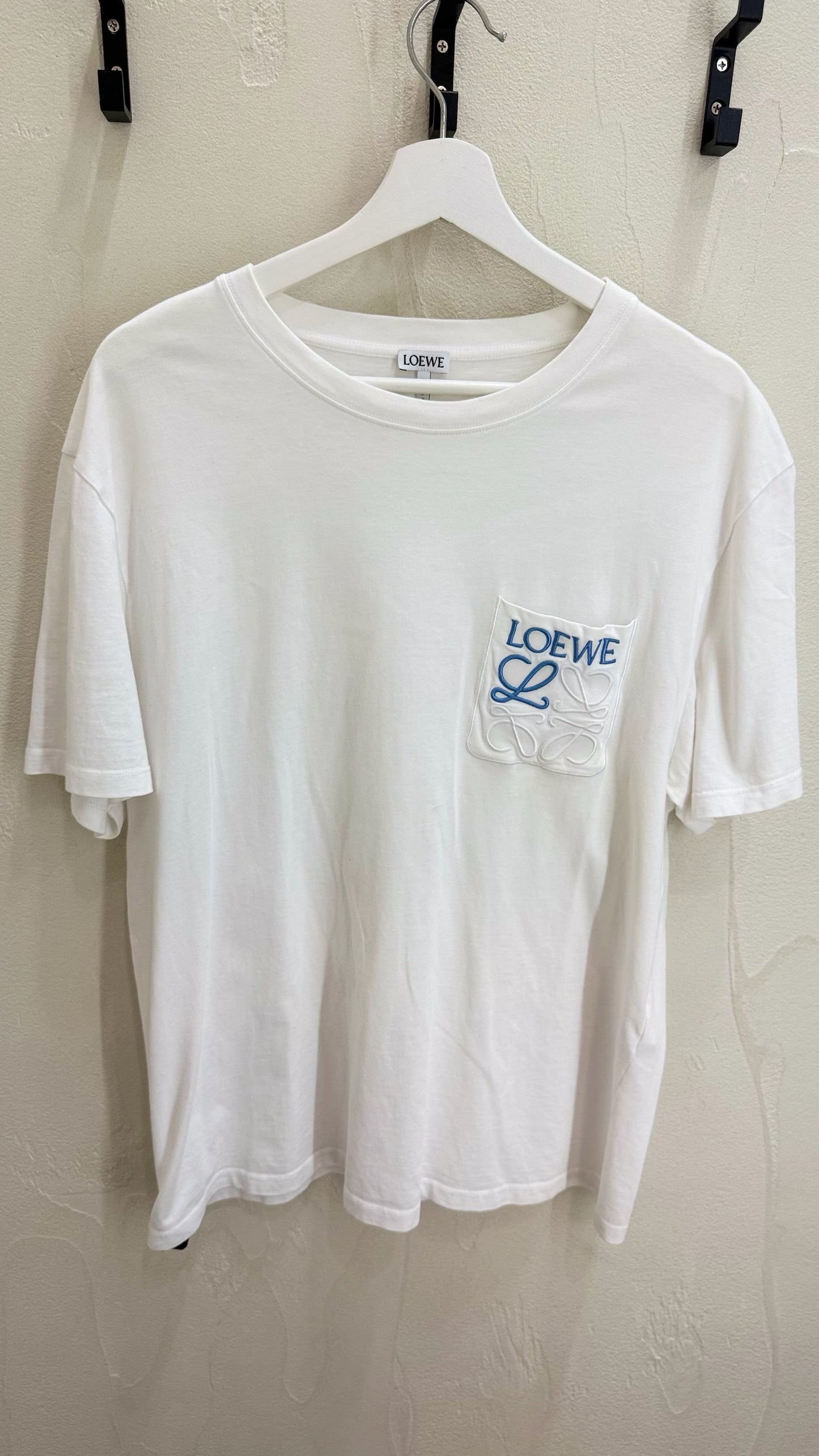 Loewe Anagram Pocket Short Sleeve White/Blue Tee