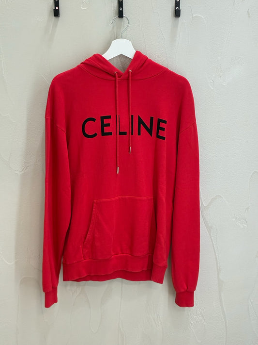 Celine Red Logo Hoodie
