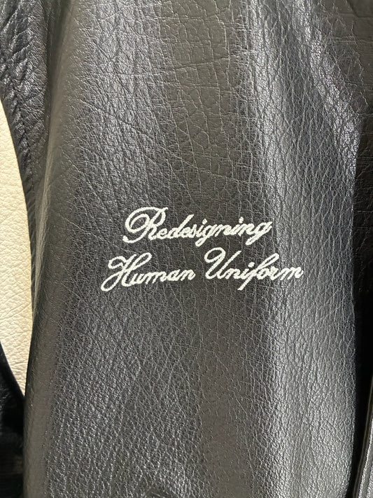 Zara x Rhuigi Genuine Leather Varsity Bomber Jacket 'Black and White'