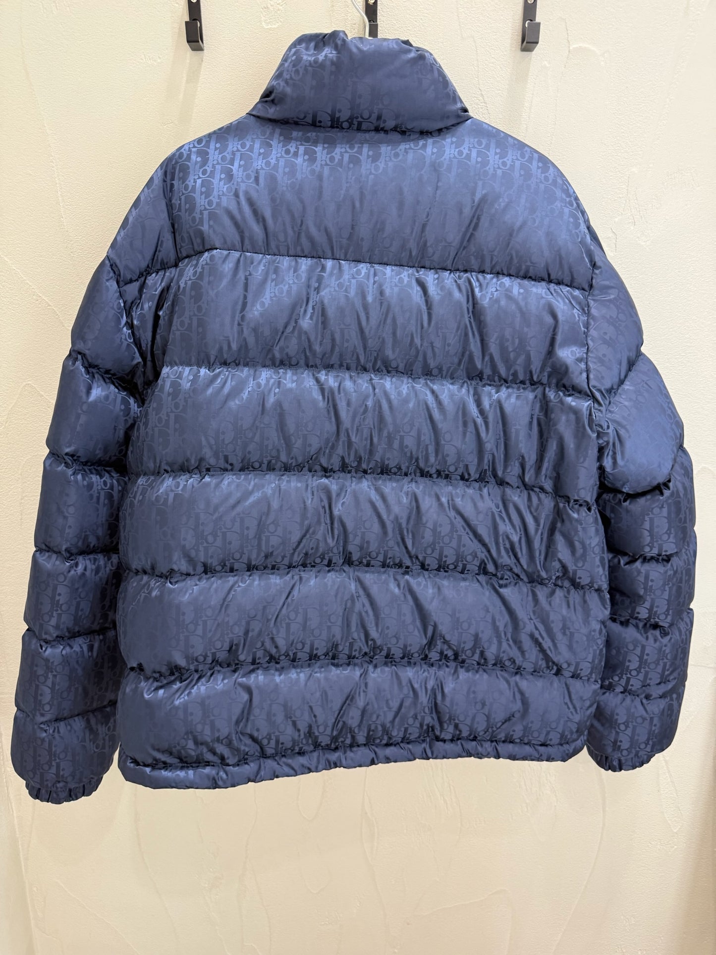 Dior Oblique Down Jacket Navy Blue Technical Jacquard