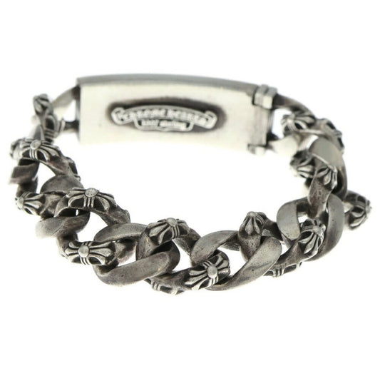 Chrome Hearts Floral Cross Fancy Link Bracelet