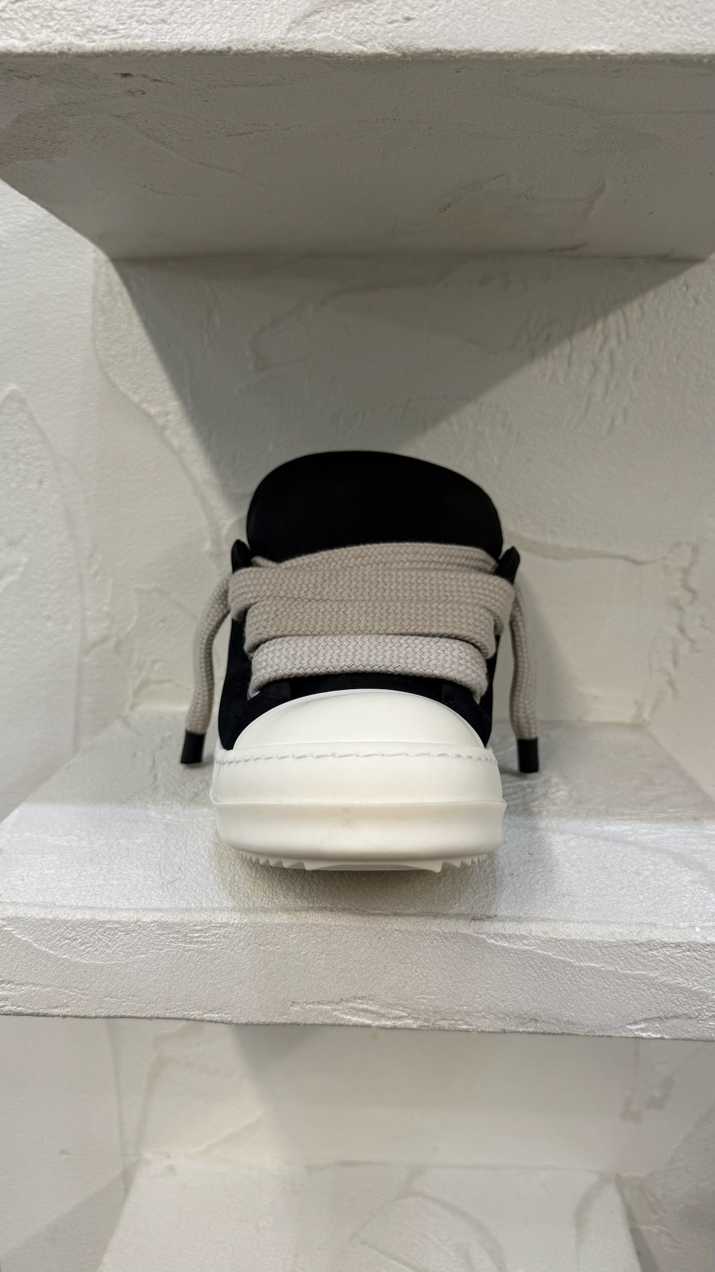 Rick Owens Black Milk Jumbo Lace Sneakers