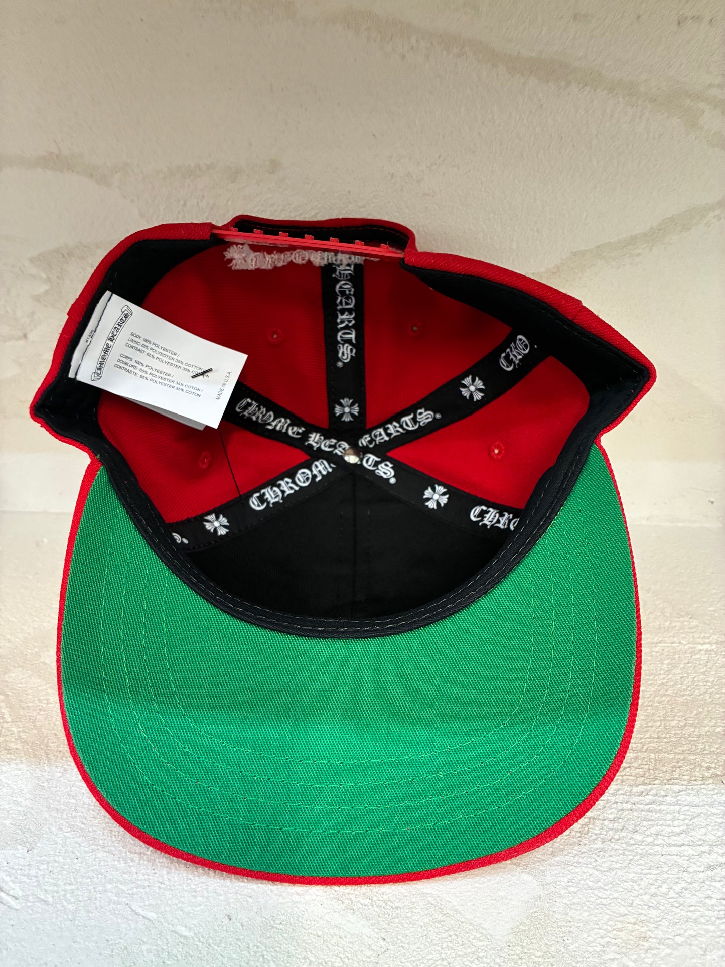 Chrome Hearts Embroidered CH Logo Baseball Hat Red White