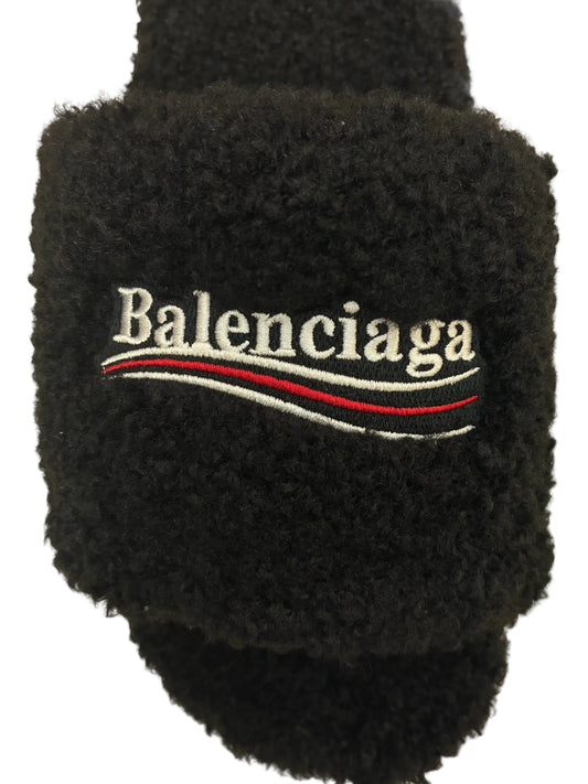 Balenciaga Black Fur slides
