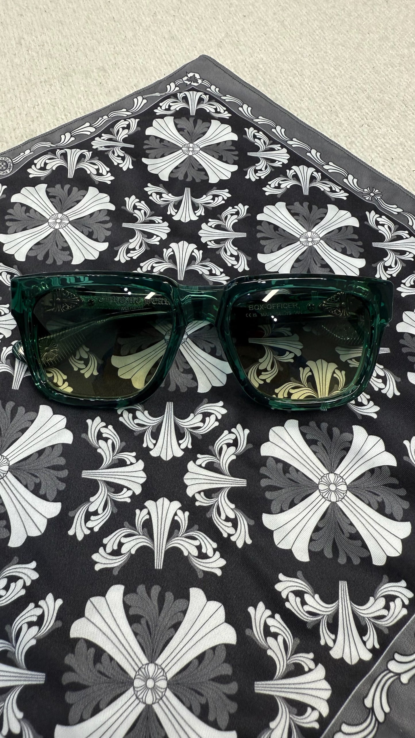 Chrome Hearts Box-Officer Glasses Green