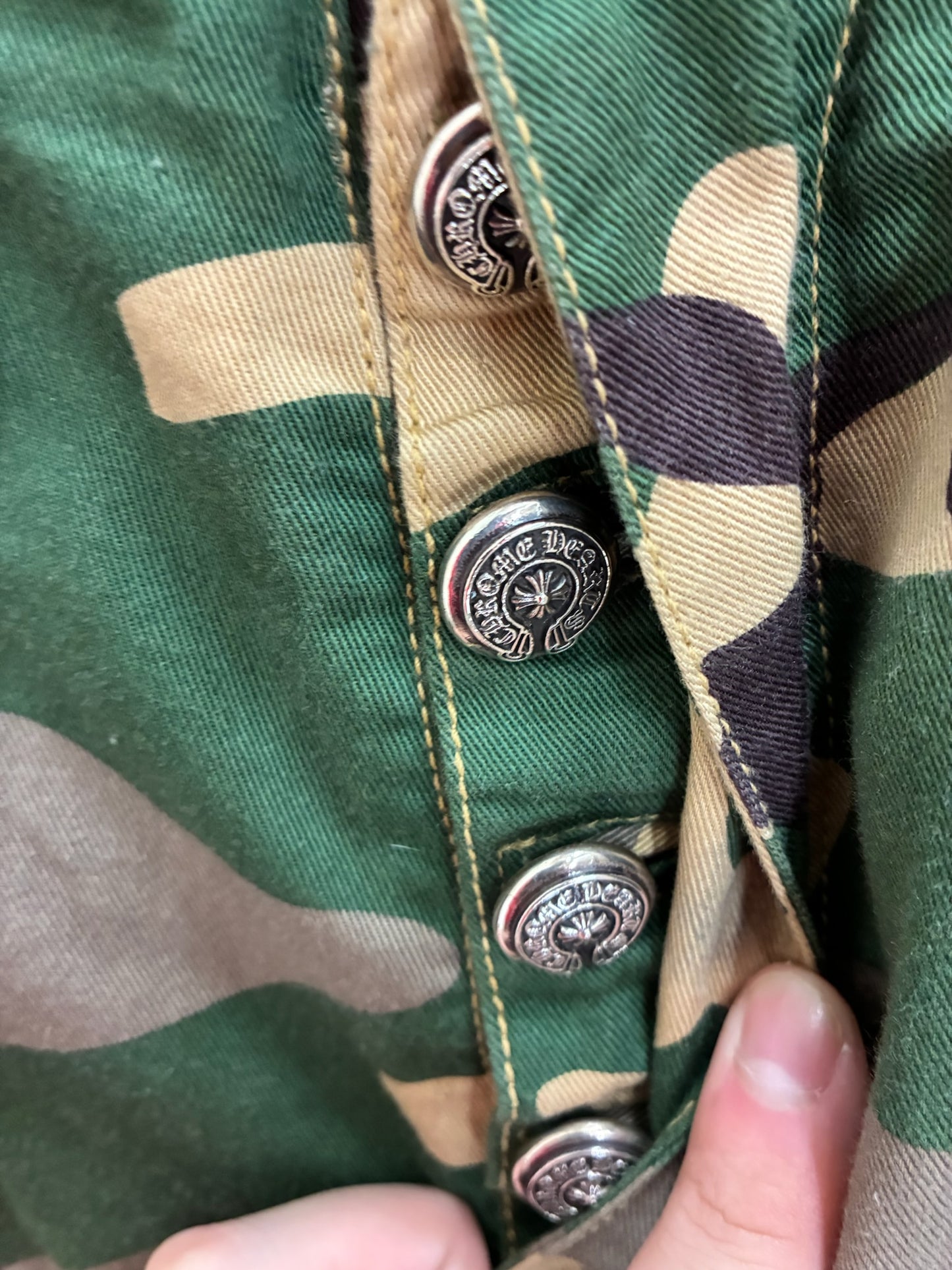 Chrome Hearts Matty Boy Sex Record Green Camo Shorts