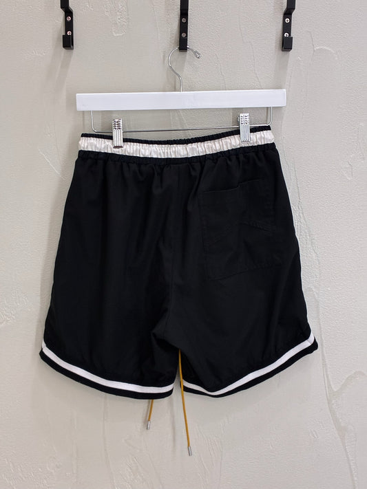 Rhude Black Logo Print Shorts
