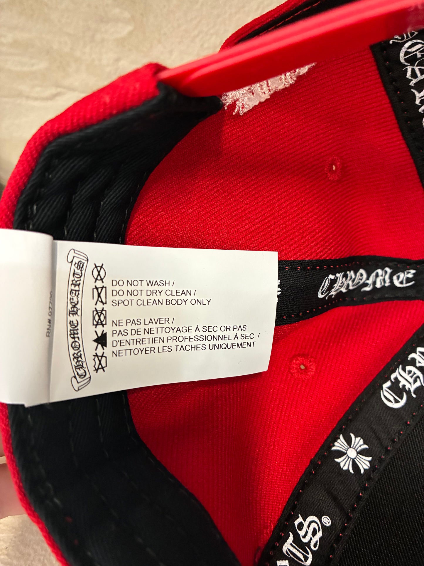 Chrome Hearts Embroidered CH Logo Baseball Hat Red White
