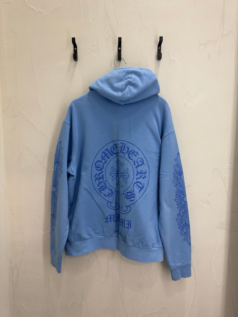 Chrome Hearts Miami Exclusive Horseshoe Hoodie 'Baby Blue'