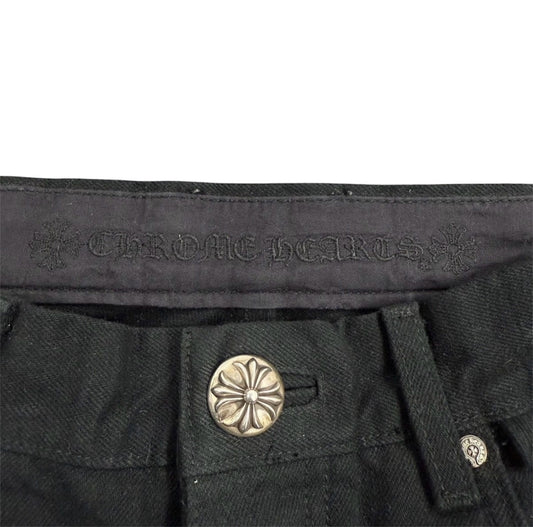 Chrome Hearts Cheetah And Green Cross Patch Jeans