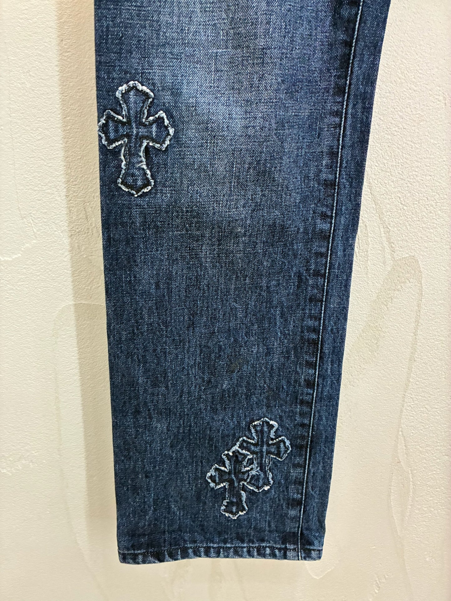 Chrome Hearts Loose Ends Denim Cross Patch Jeans