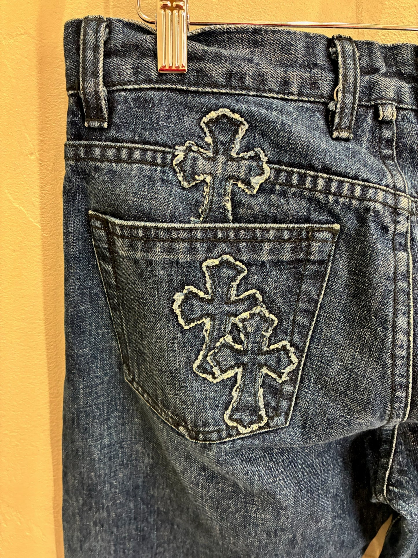 Chrome Hearts Loose Ends Denim Cross Patch Jeans