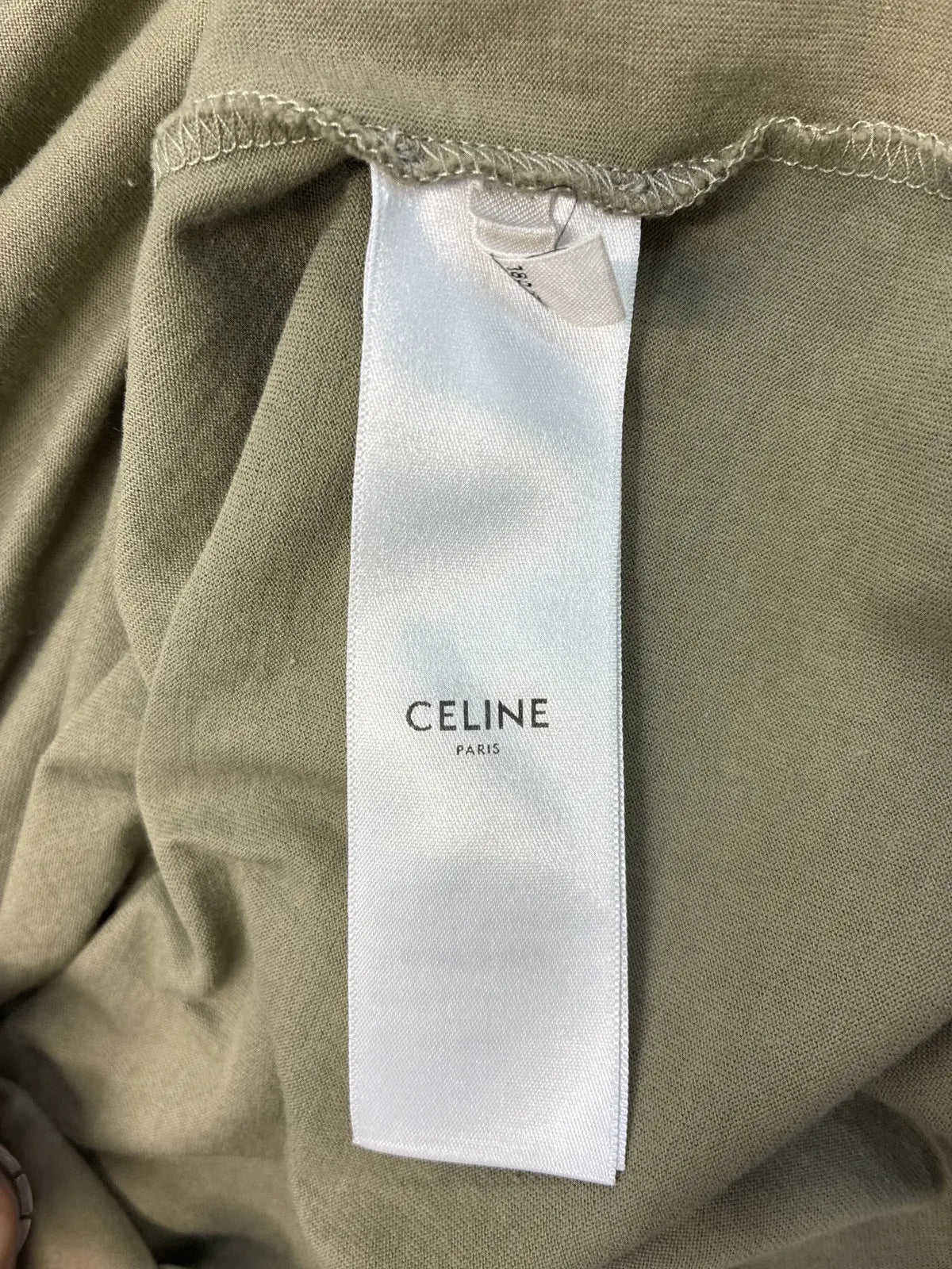 Celine Loose Khaki T Shirt
