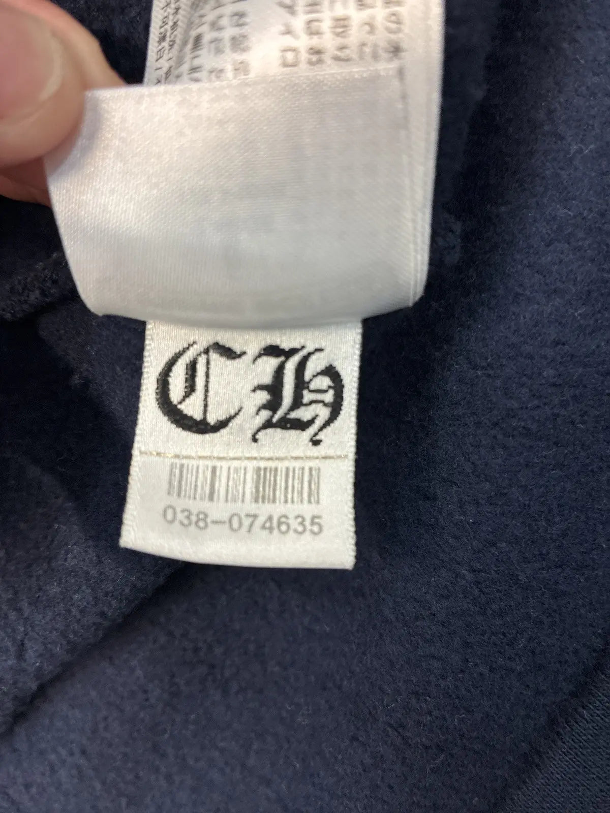 Chrome Hearts Navy & Yellow Script Logo Hoodie