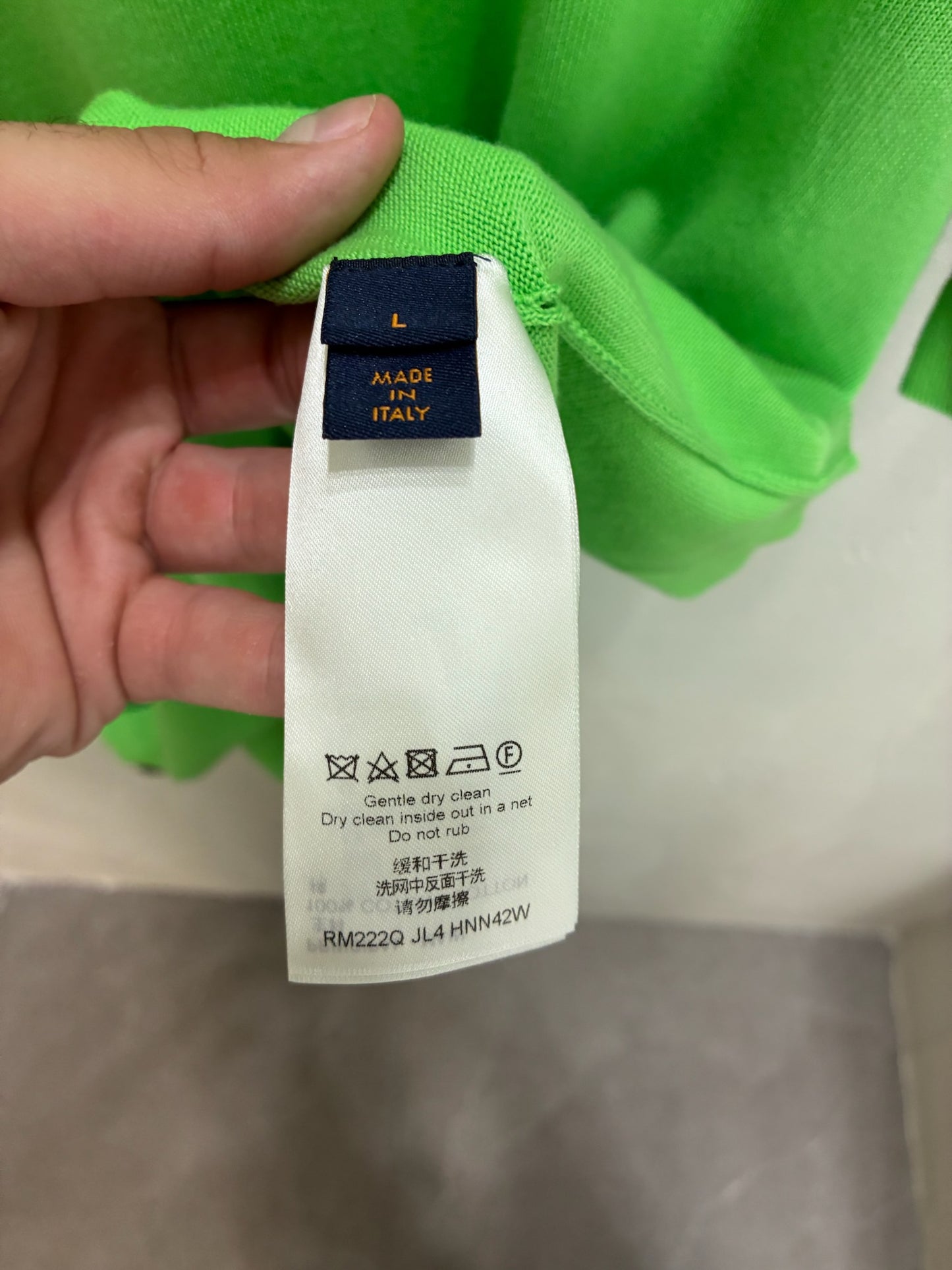 Louis Vuitton Green & White Pin Logo Embroidered T-Shirt