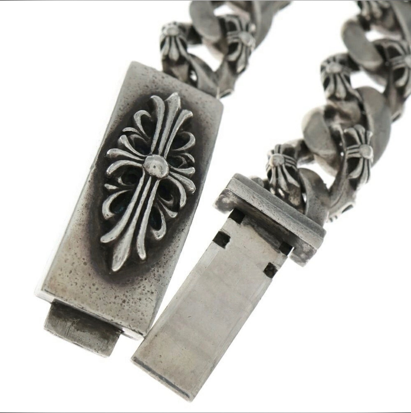Chrome Hearts Floral Cross Fancy Link Bracelet