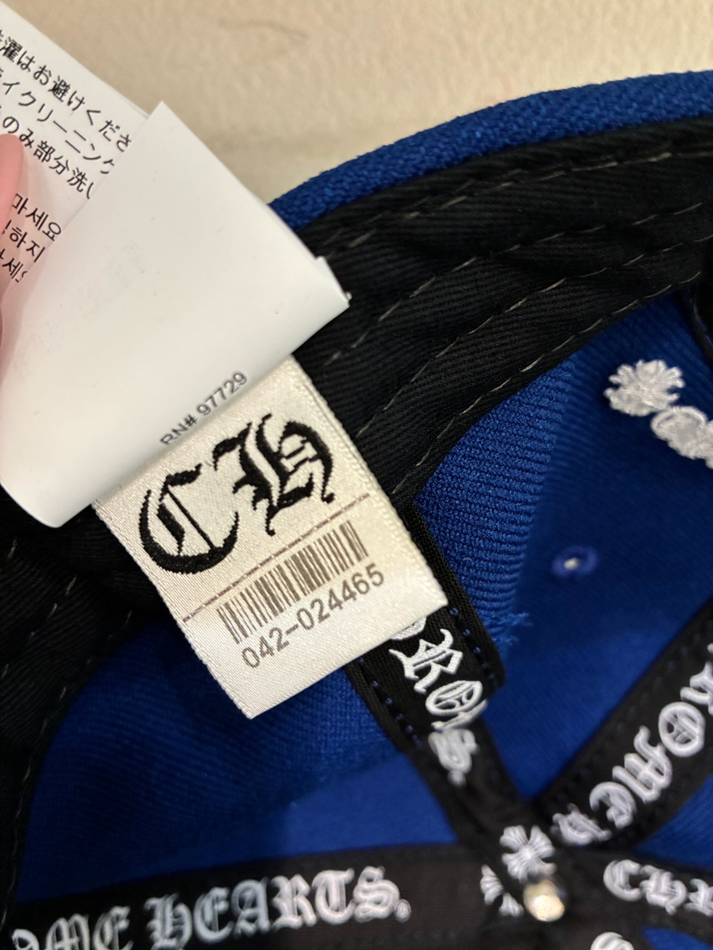 Chrome Hearts Embroidered CH Logo Baseball Hat Royal Blue