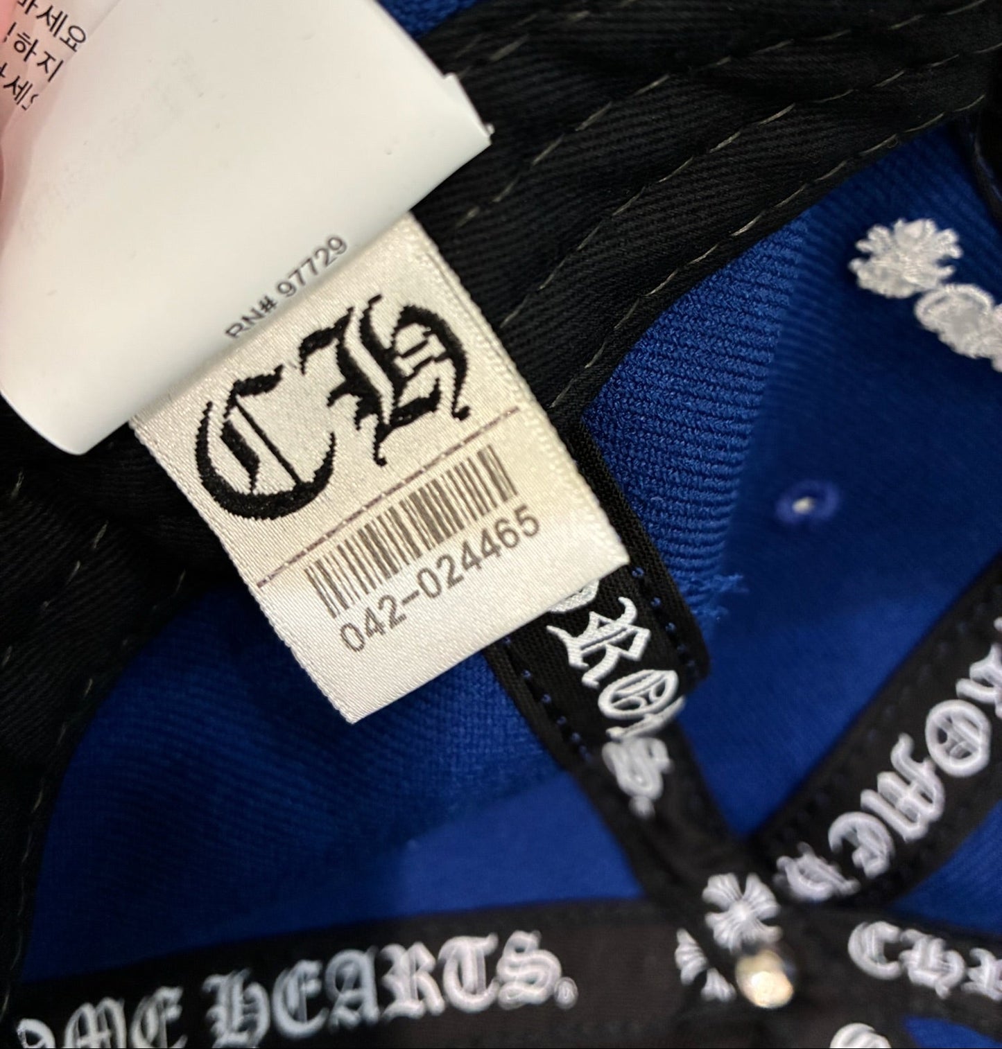 Chrome Hearts Embroidered CH Logo Baseball Hat Royal Blue