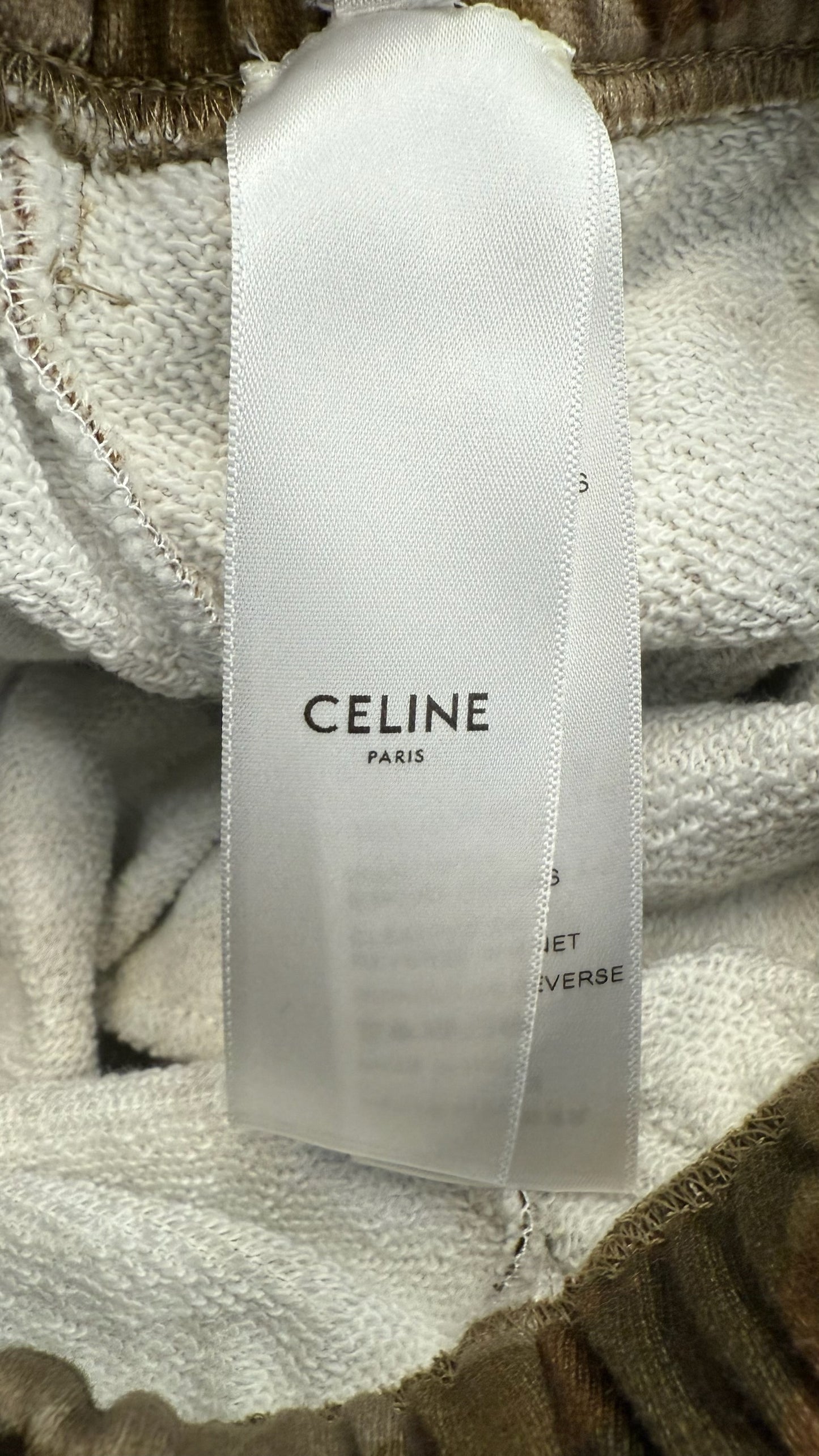 Celine Camo Print Logo Shorts