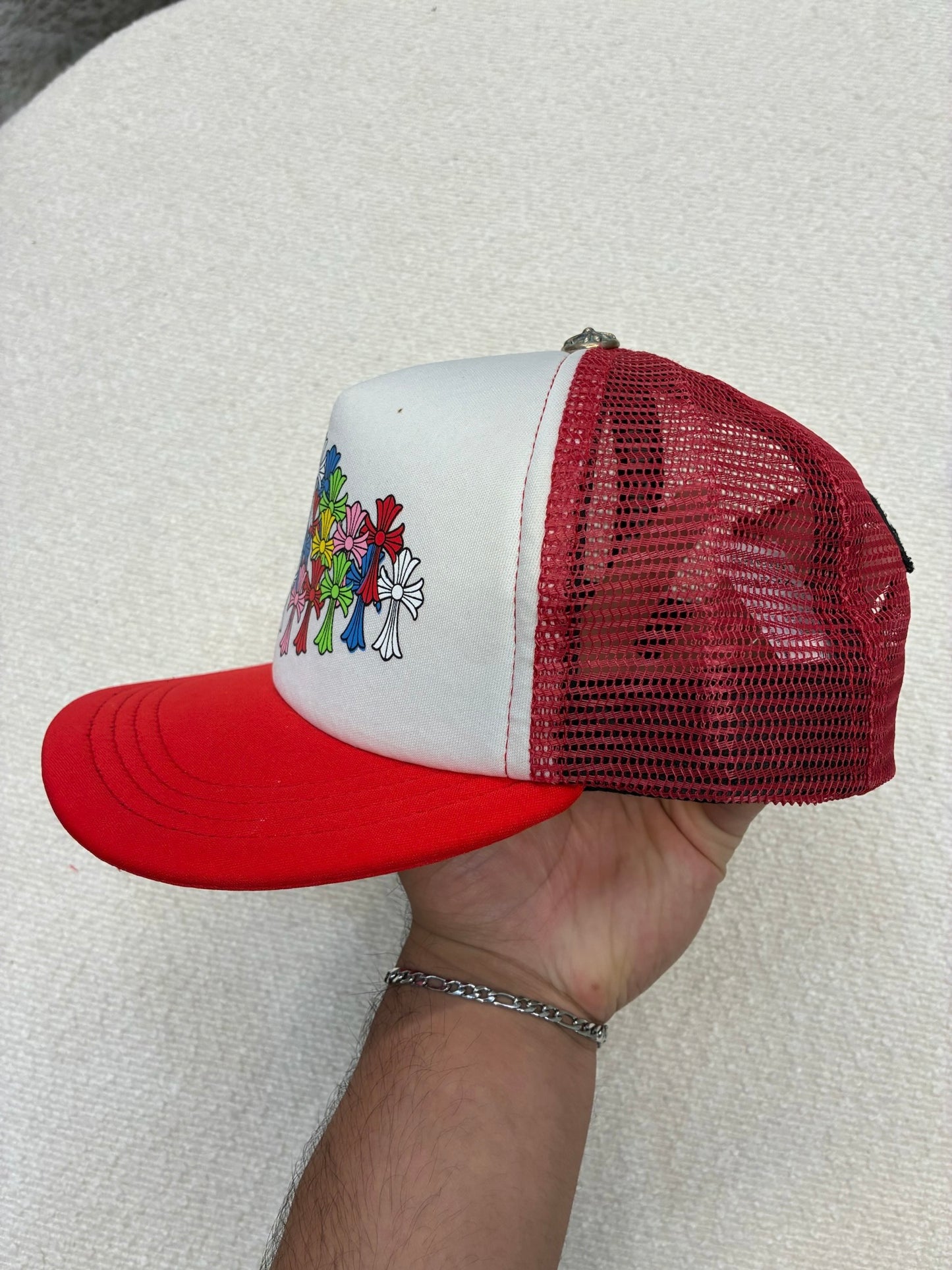 Chrome Hearts Multicolor Cross Hat Red