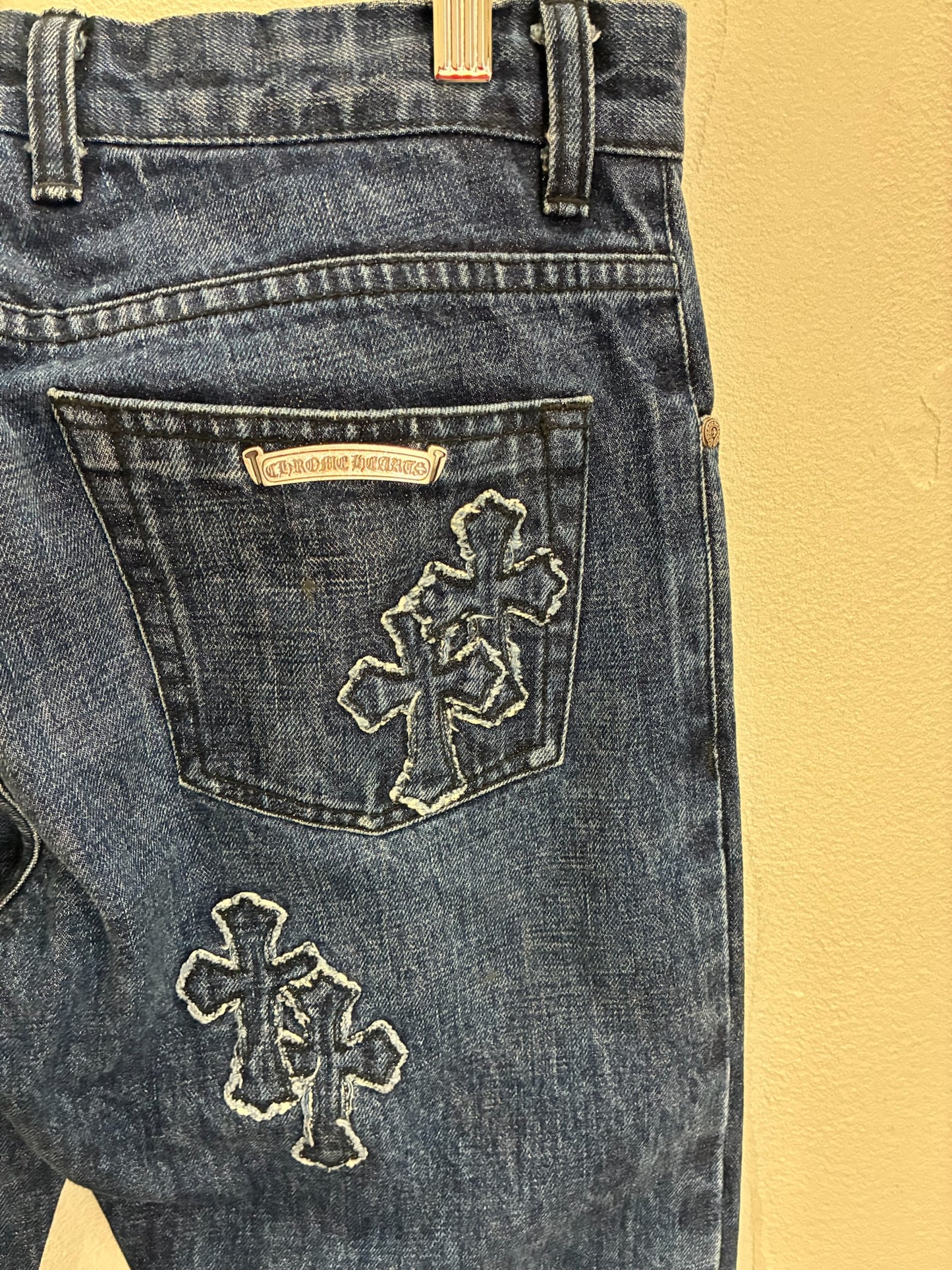Chrome Hearts Loose Ends Denim Cross Patch Jeans