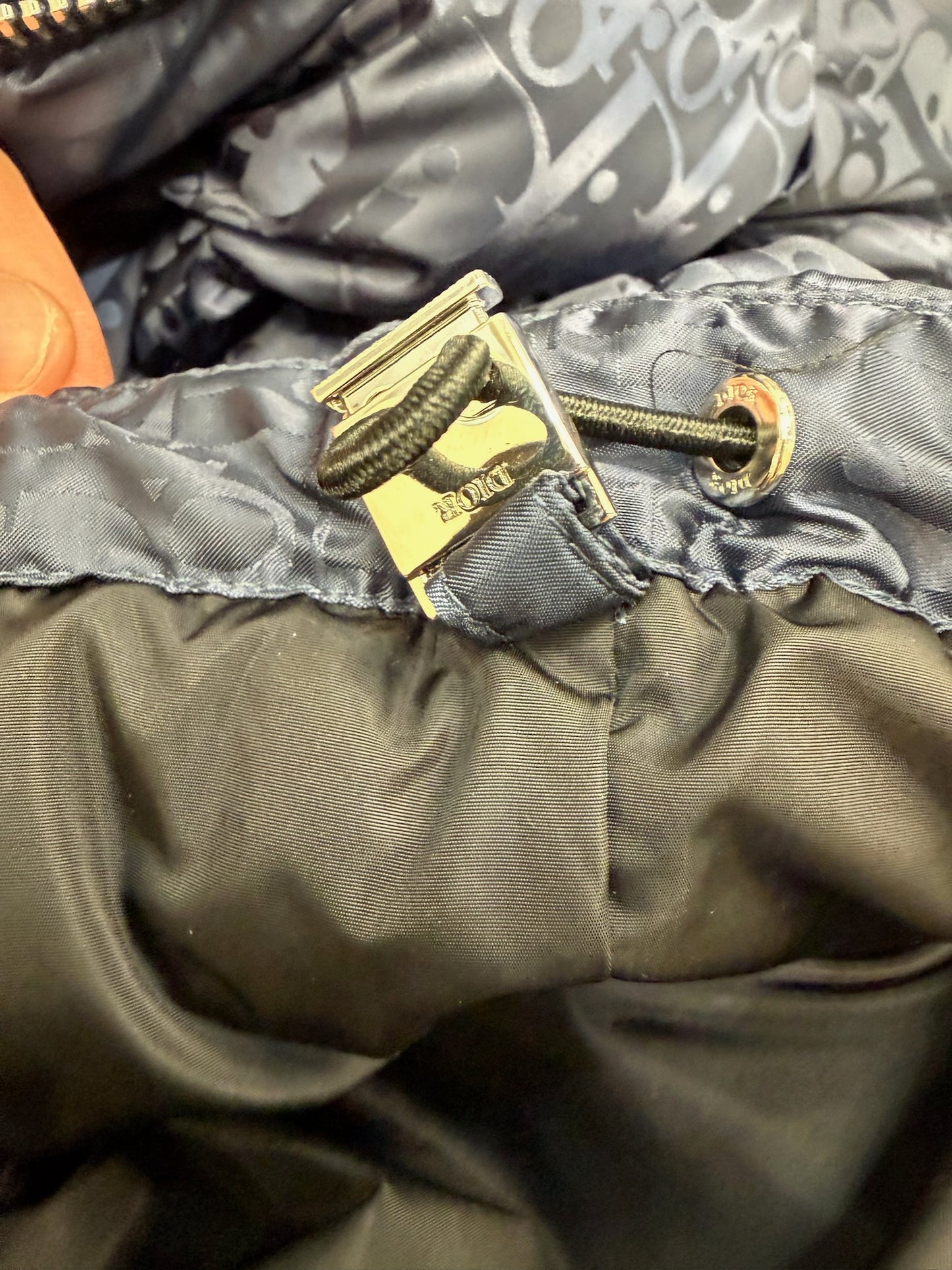 Dior Oblique Down Jacket Navy Blue Technical Jacquard