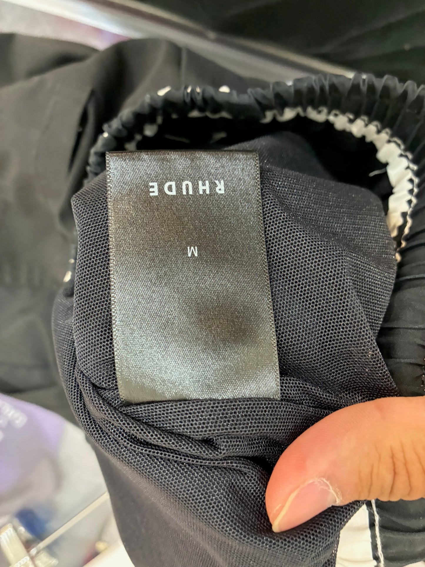 Rhude Black Logo Print Shorts