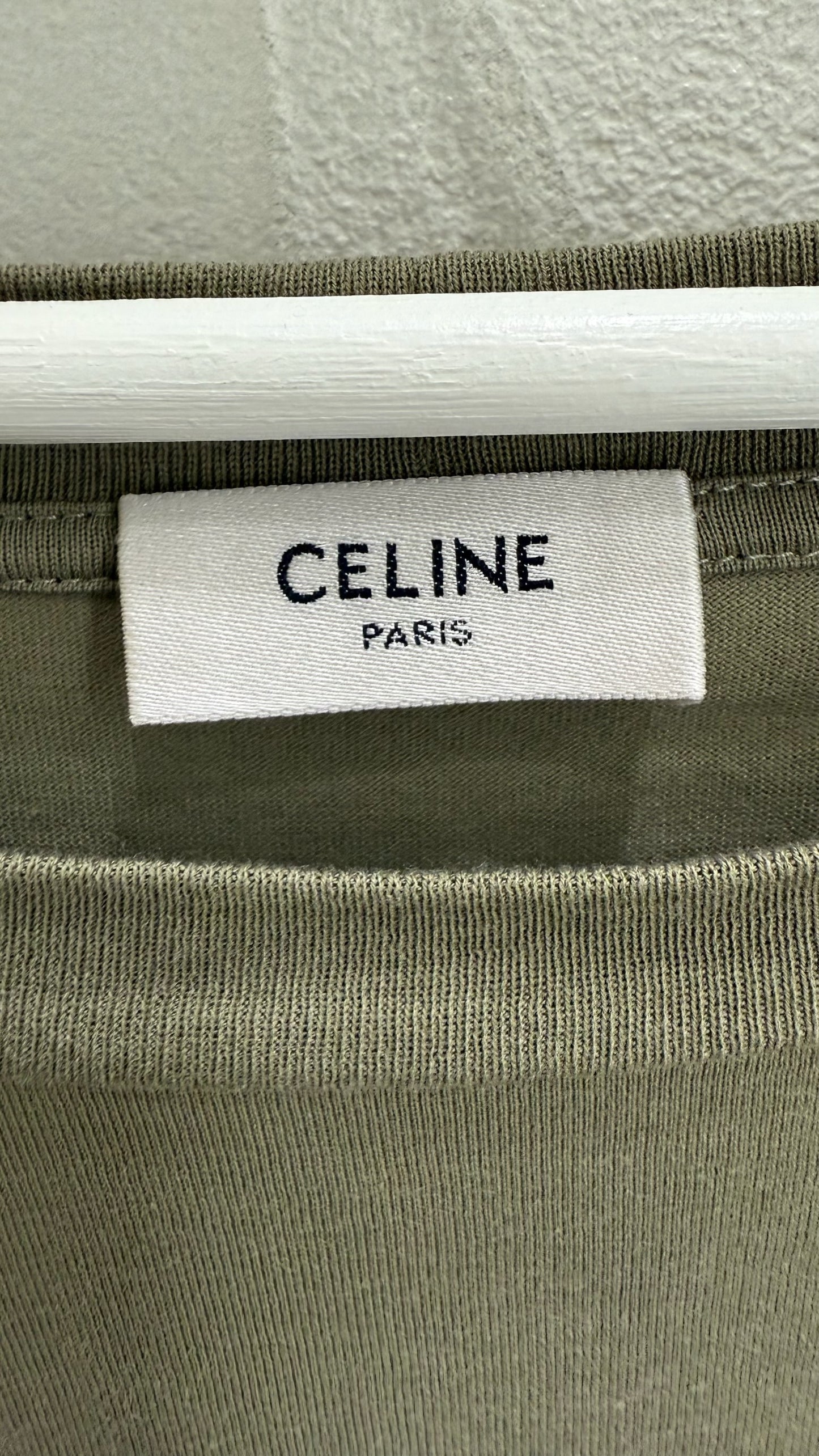 Celine Loose Khaki T Shirt