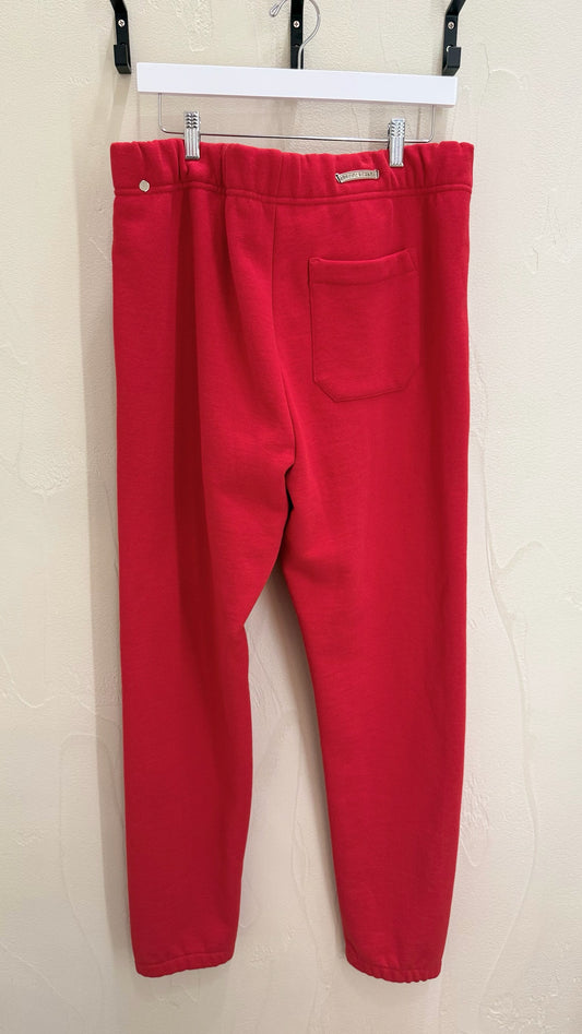 Chrome Hearts  Red & White Triple Cross Embroidered Sweatpants
