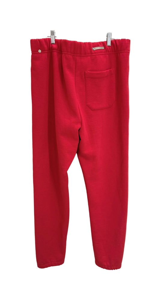 Chrome Hearts Red & White Triple Cross Embroidered Sweatpants