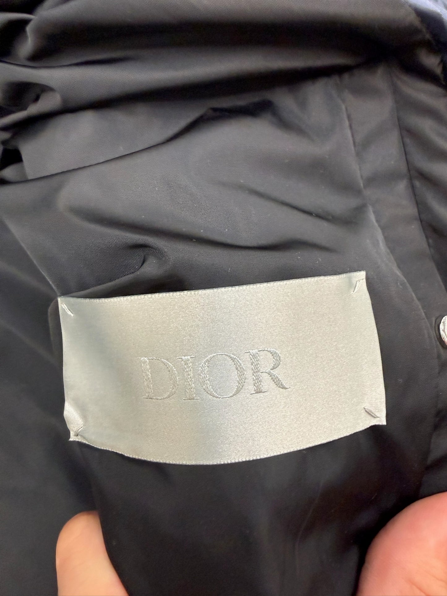 Dior Oblique Down Jacket Navy Blue Technical Jacquard