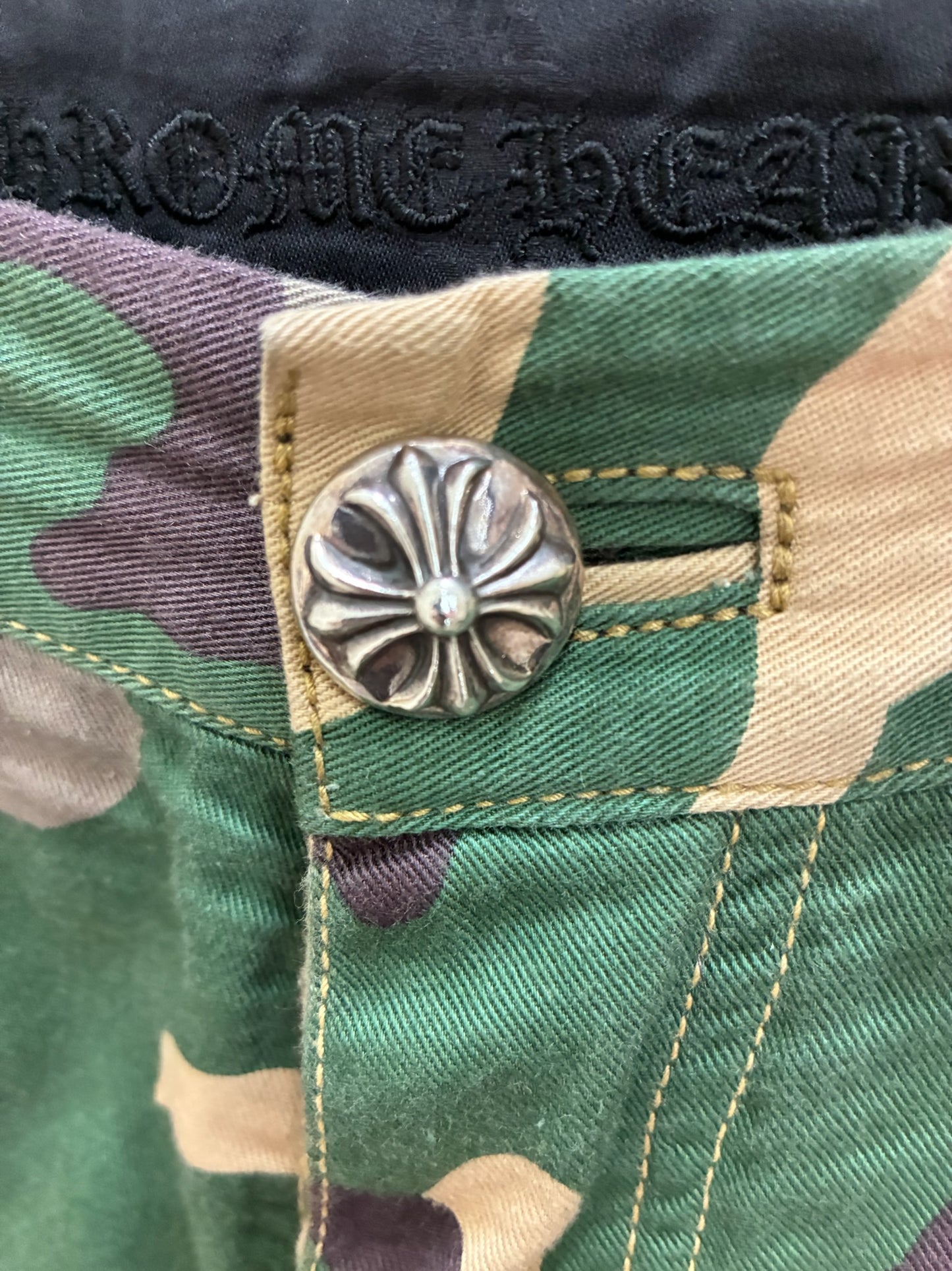 Chrome Hearts Matty Boy Sex Record Green Camo Shorts