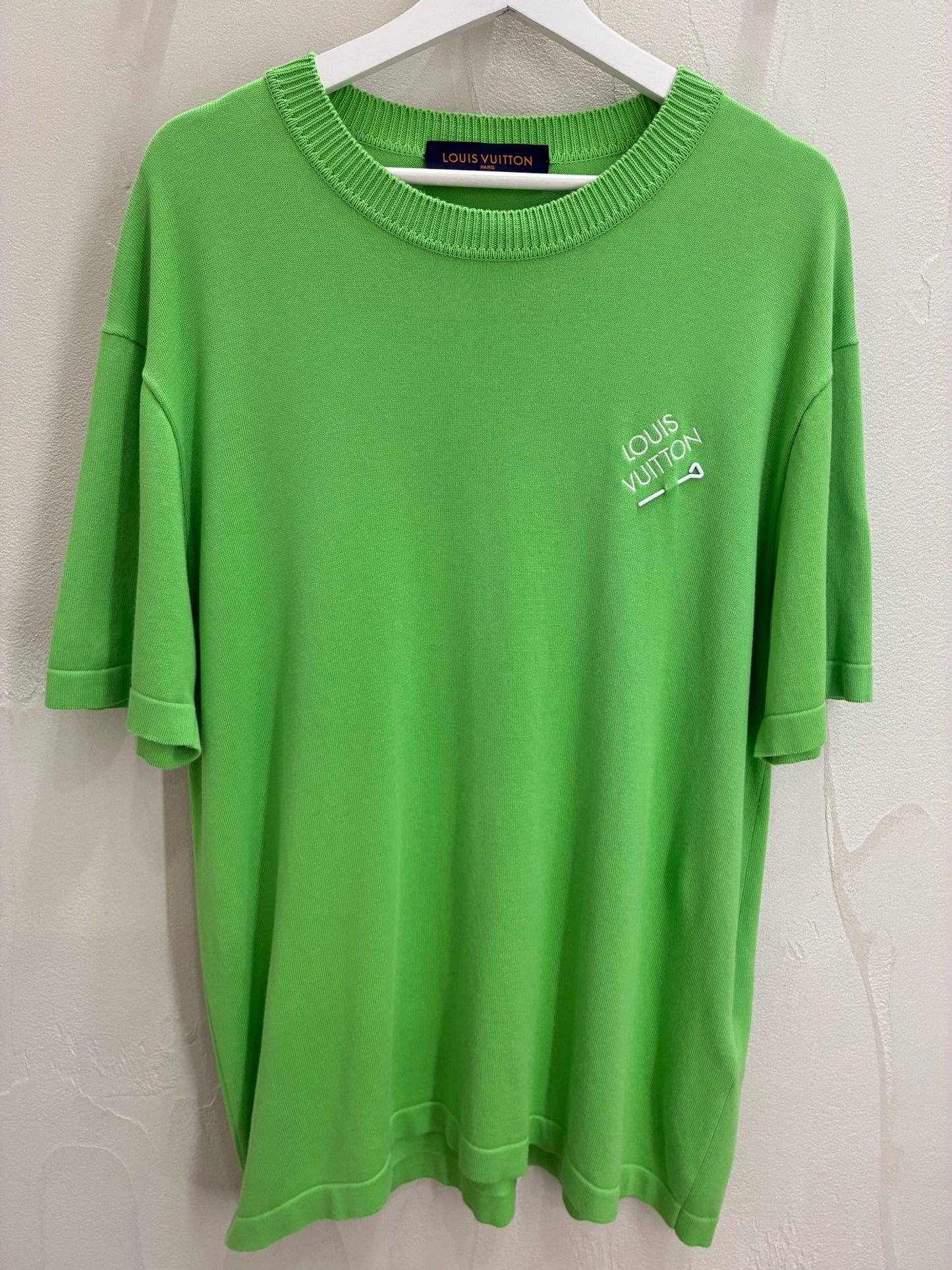 Louis Vuitton Green & White Pin Logo Embroidered T-Shirt