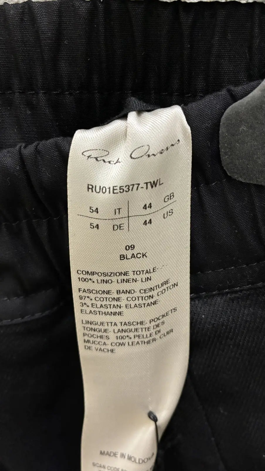 Rick Owens Bauhaus Black Cargo Pants