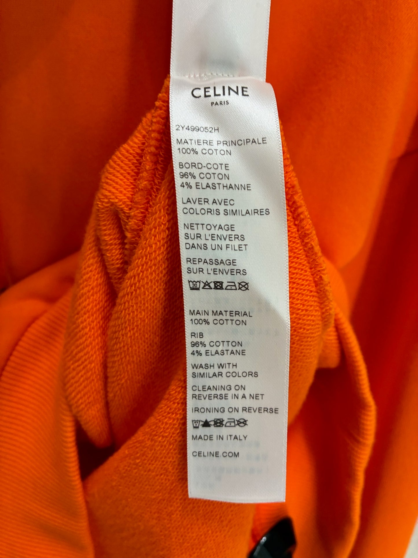 Celine Loose Logo Printed Sweatshirt Orange