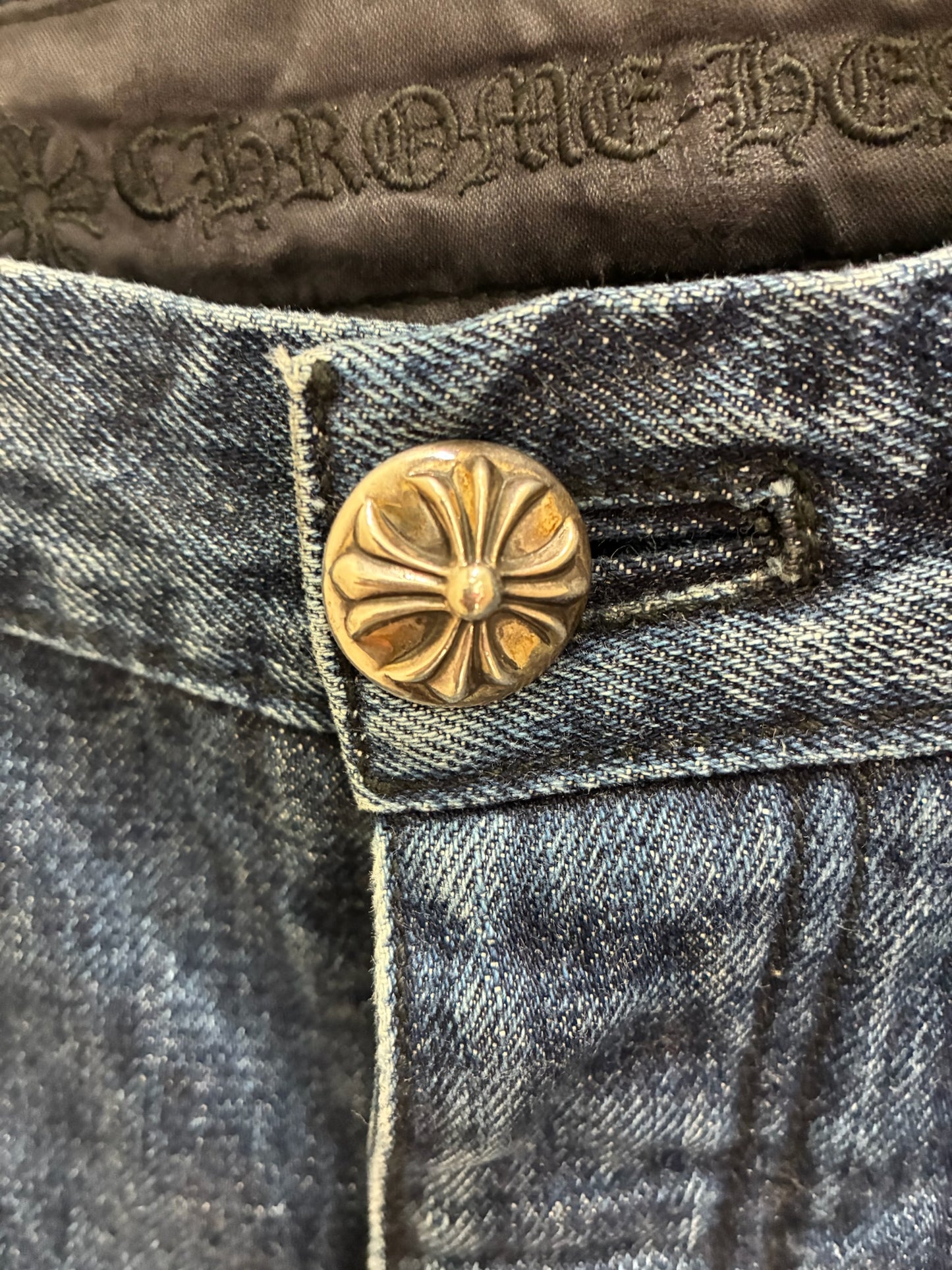 Chrome Hearts Loose Ends Denim Cross Patch Jeans