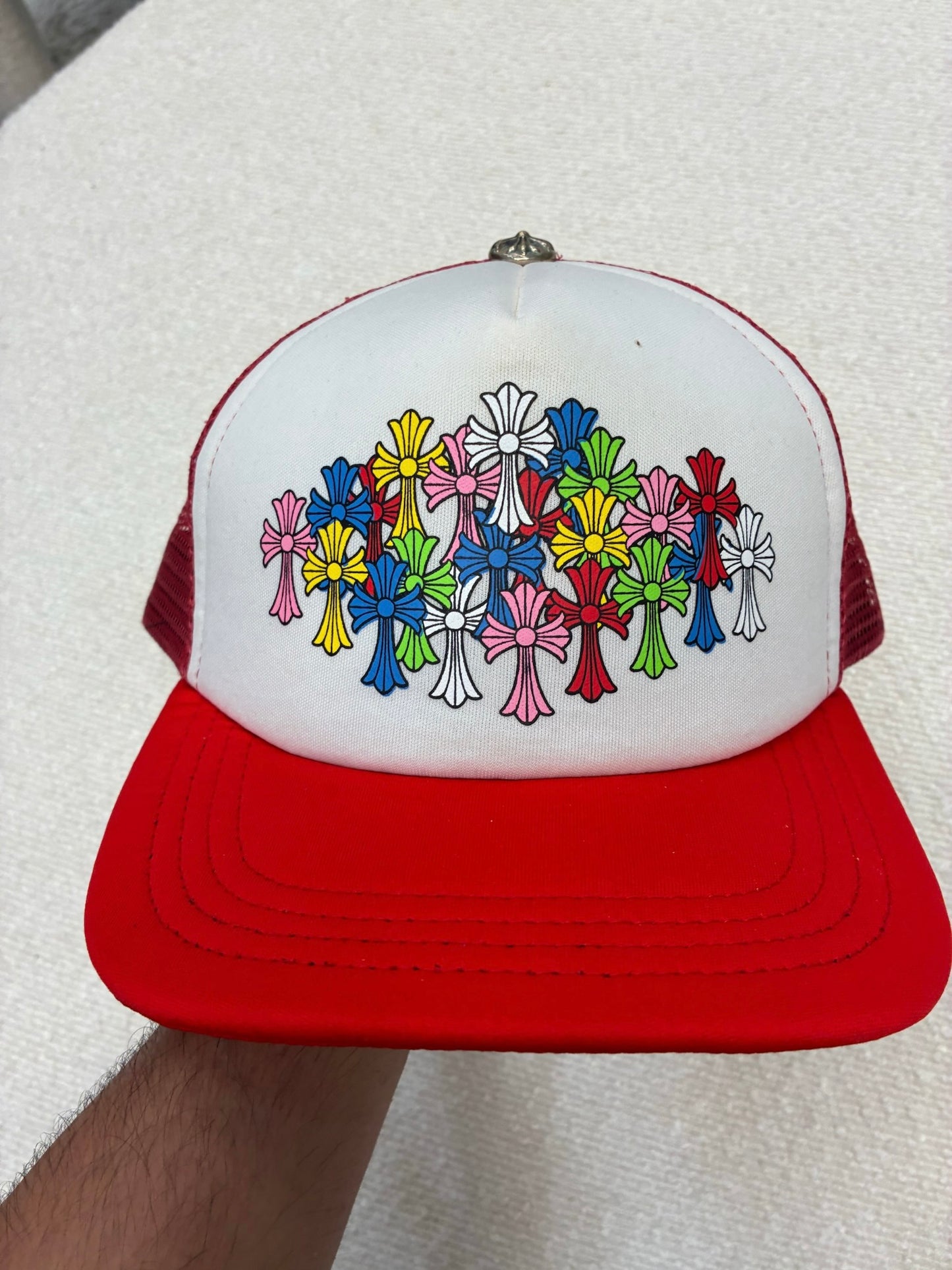 Chrome Hearts Multicolor Cross Hat Red