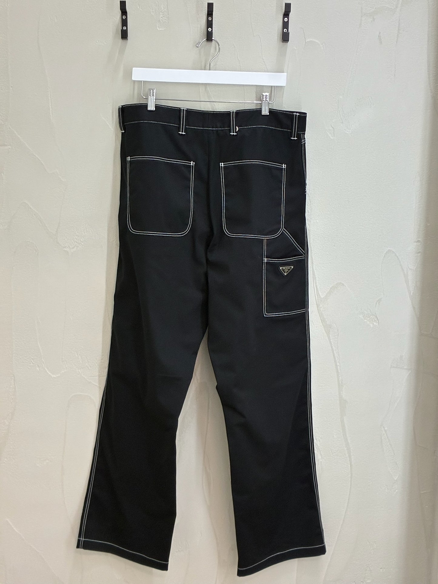 Prada Triangle-Logo Wide-Leg Trousers