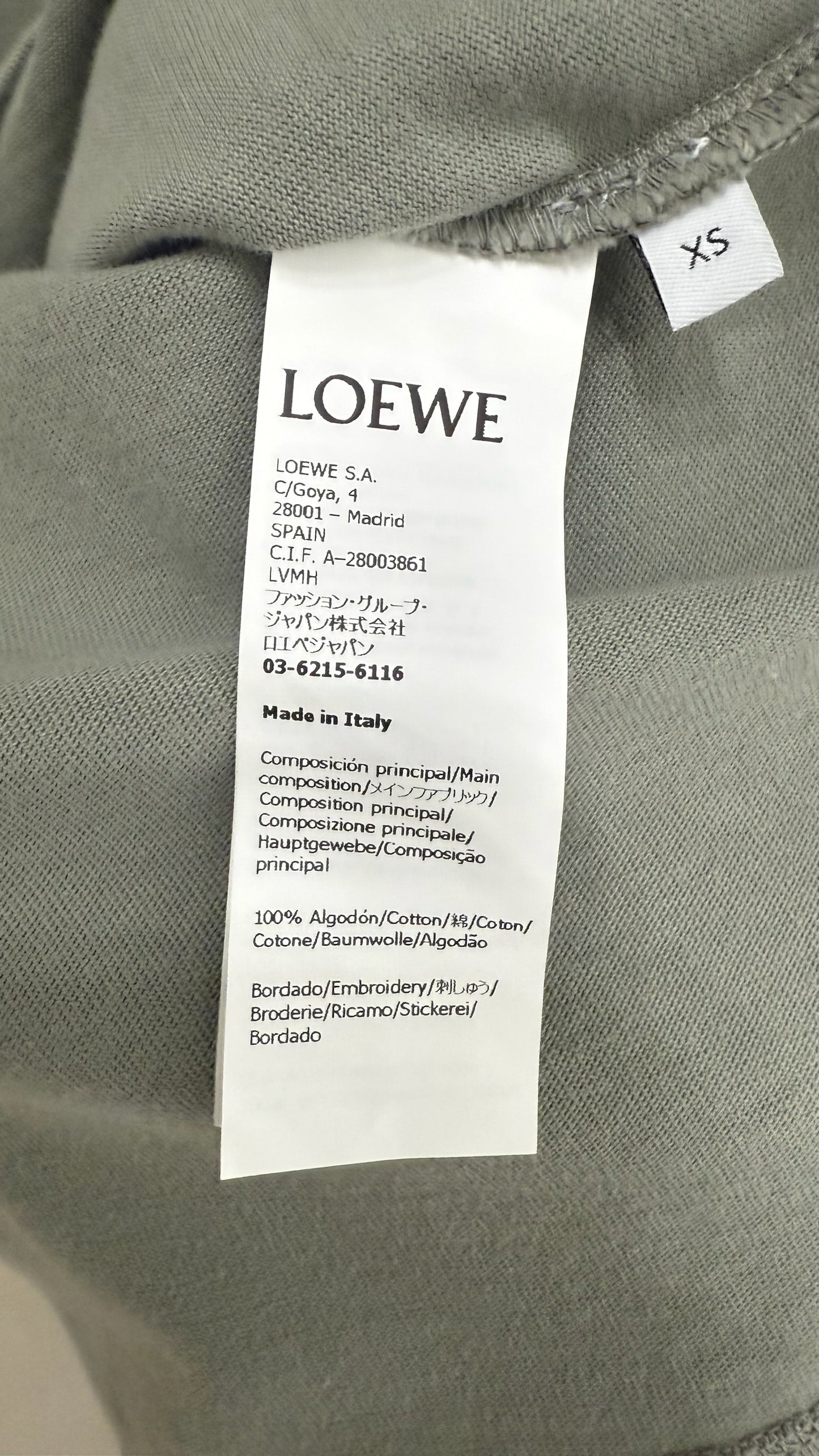 Loewe Chest Laser Cut T-shirt Gray