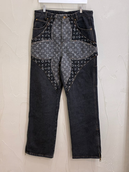 Louis Vuitton Monogram Flower Denim Pants