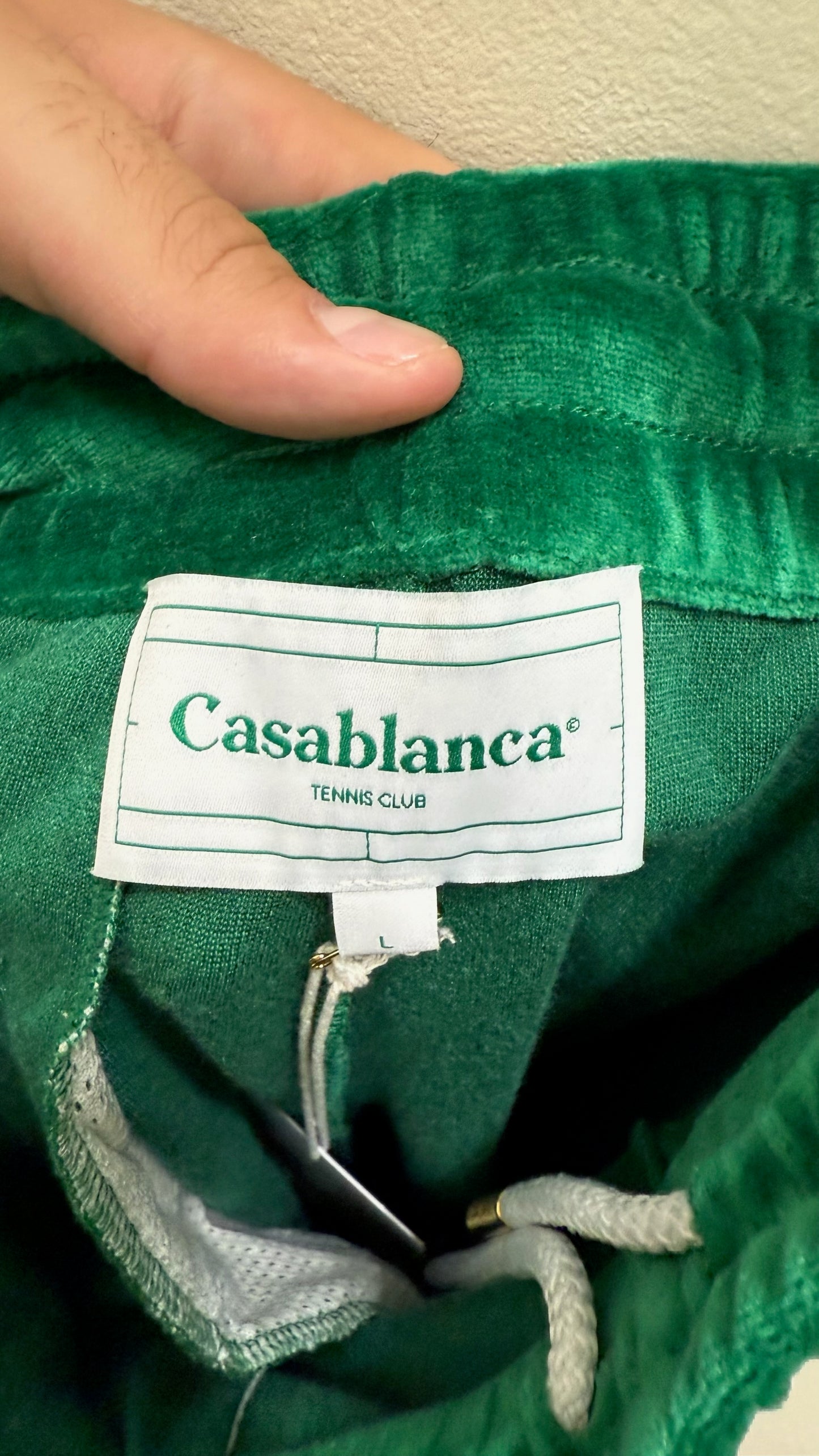 Casablanca Velour Shorts Green