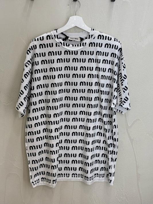 Miu Miu Print Cotton T-Shirt