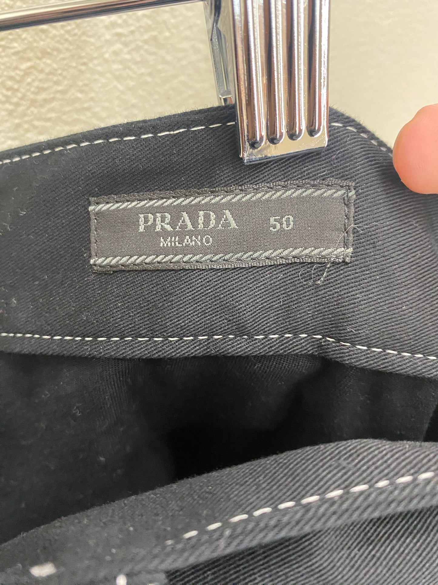 Prada Triangle-Logo Wide-Leg Trousers