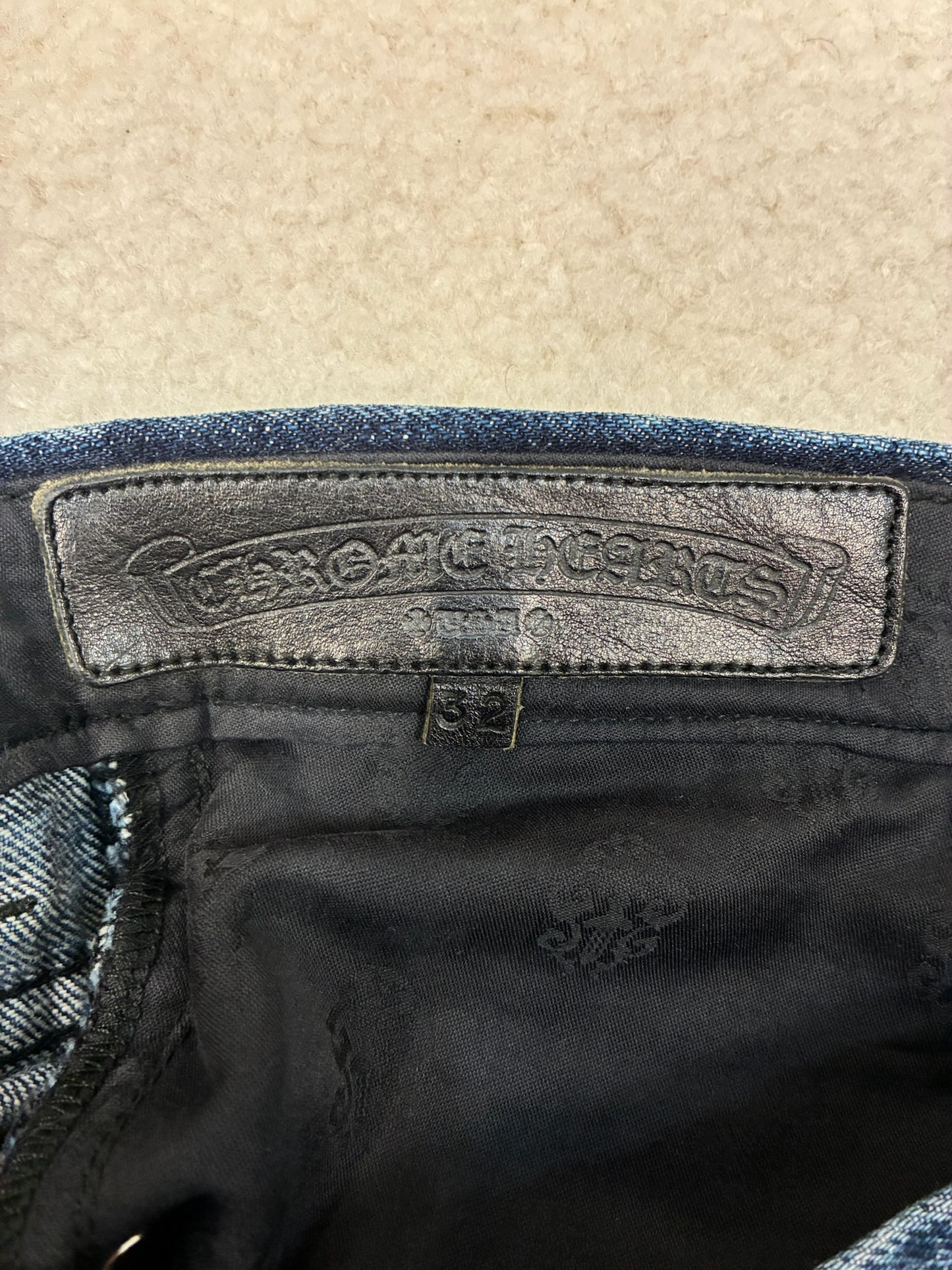 Chrome Hearts Loose Ends Denim Cross Patch Jeans