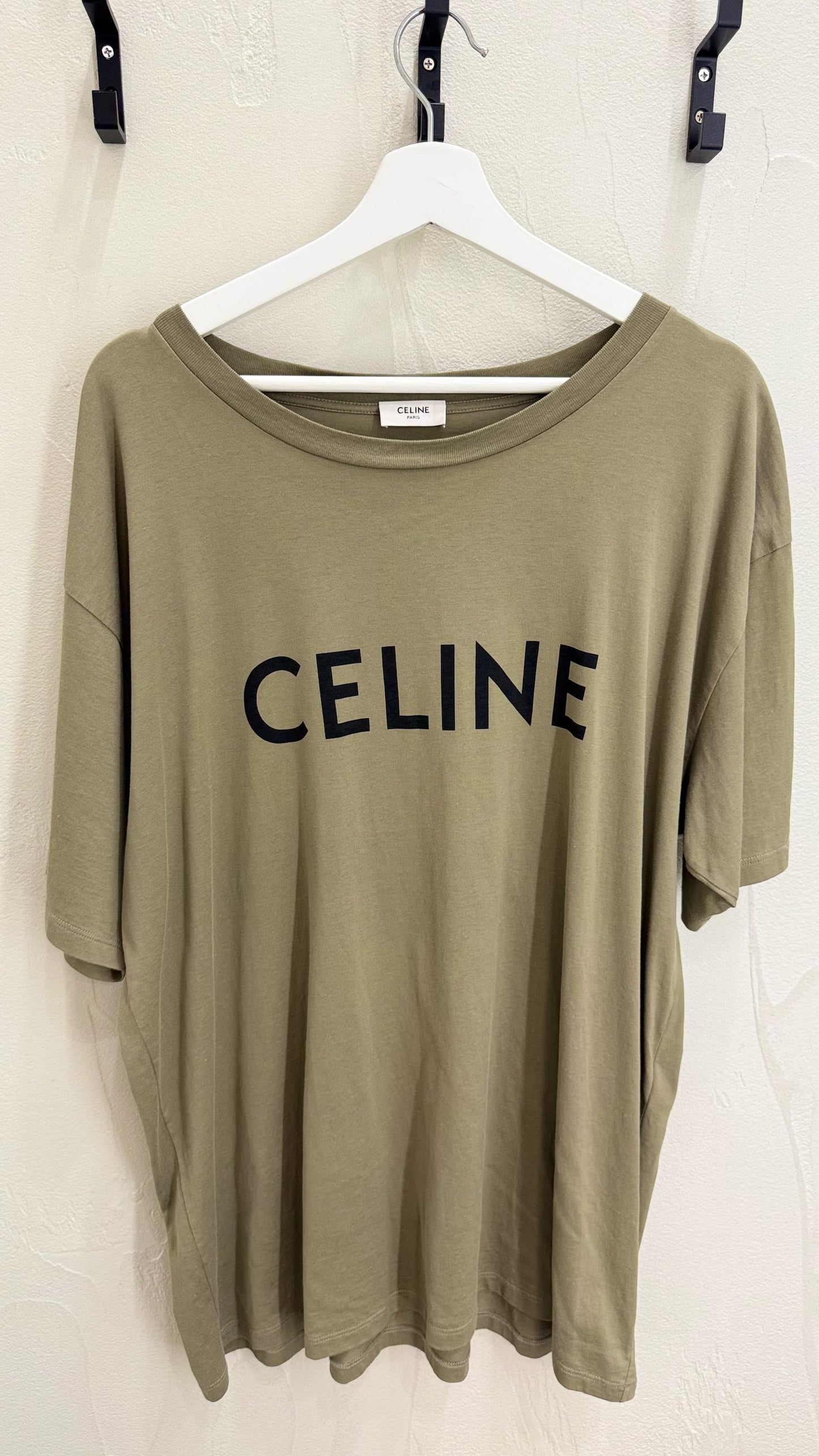 Celine Loose Khaki T Shirt