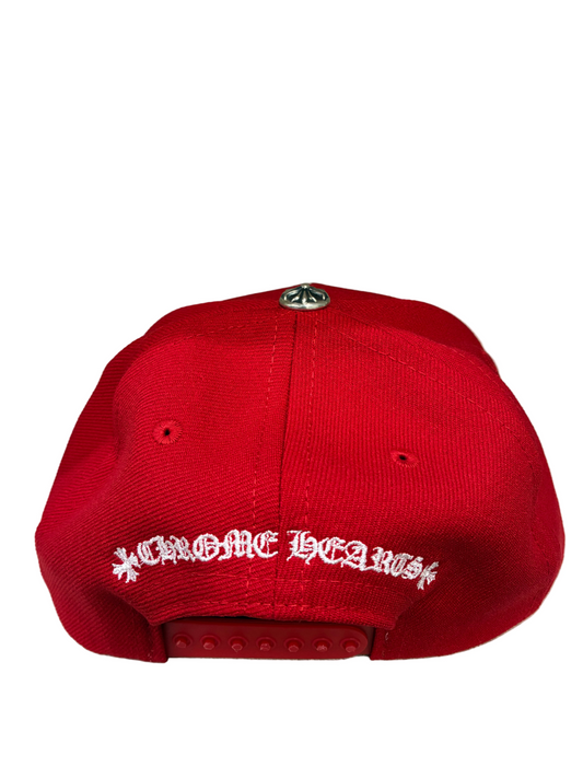 Chrome Hearts Embroidered CH Logo Baseball Hat Red White