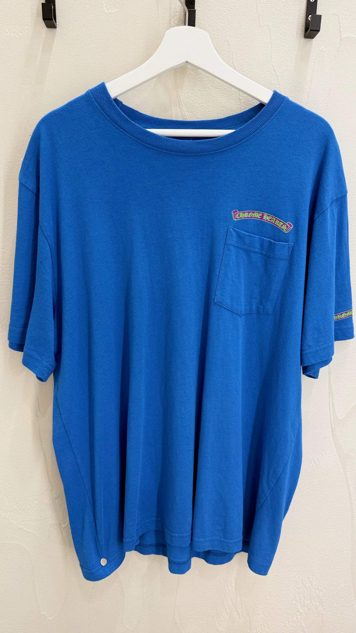 Chrome Hearts Scroll Logo Blue Short Sleeve Tee