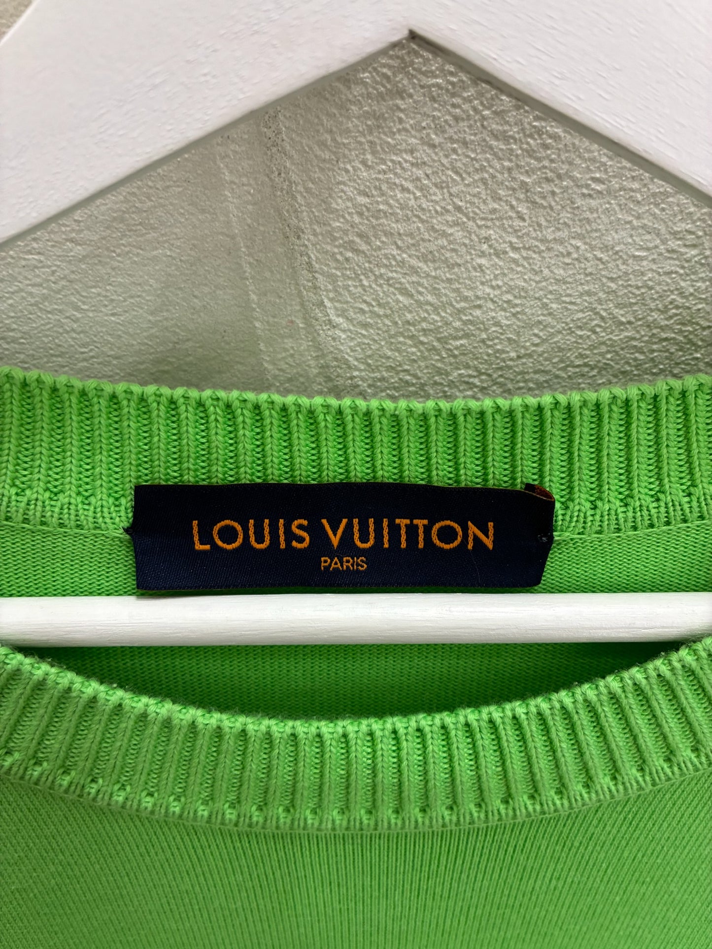 Louis Vuitton Green & White Pin Logo Embroidered T-Shirt