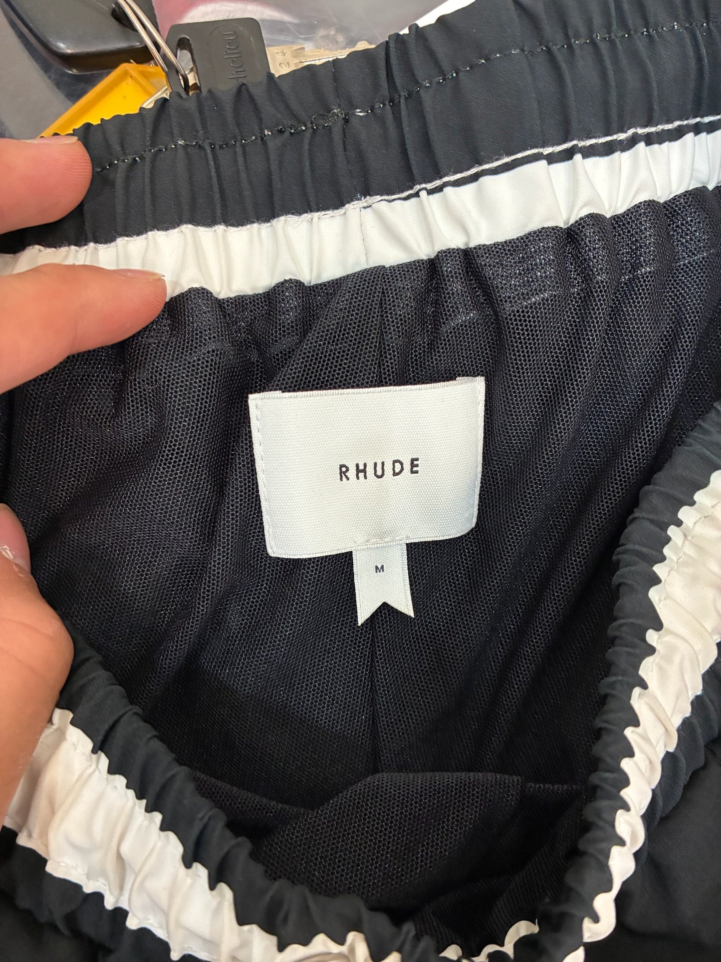 Rhude Black Logo Print Shorts